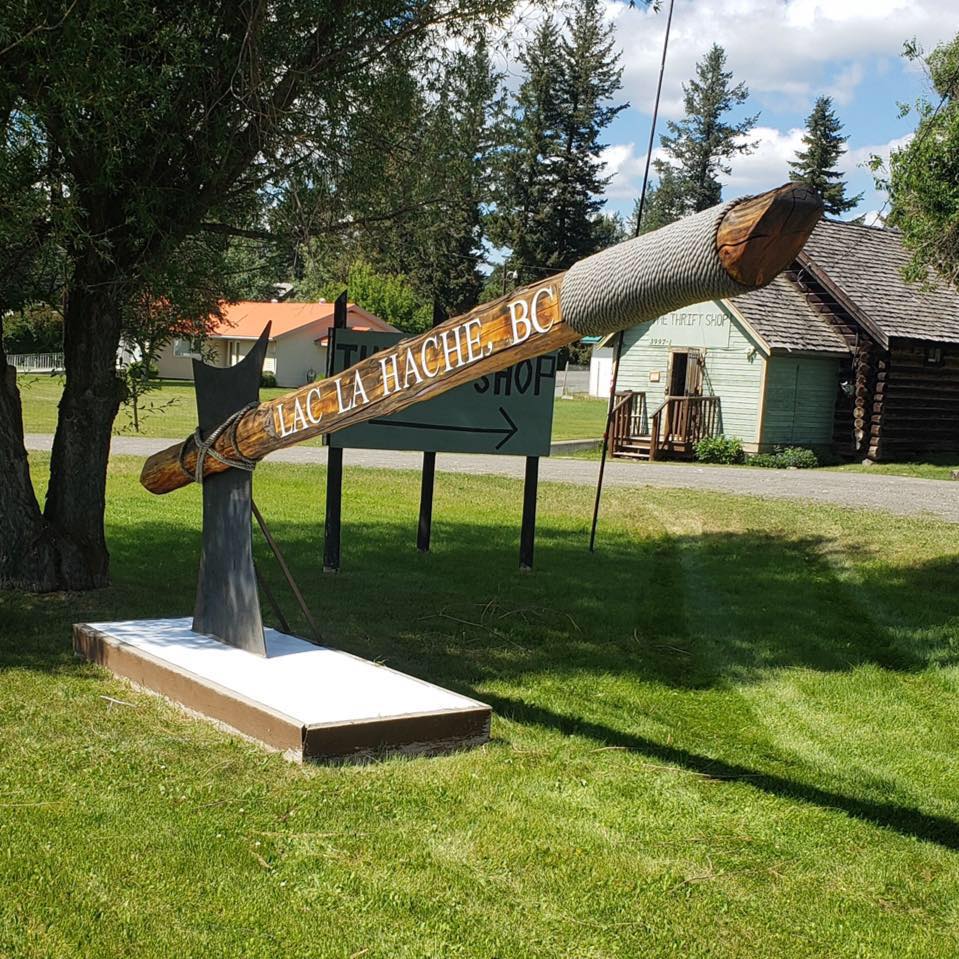 Lac La Hache community axe landmark
