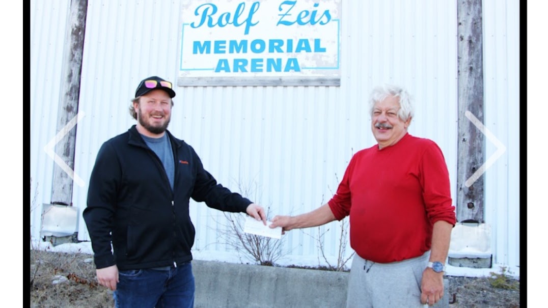 100 Mile Oldtimers Hockey Association cheque presentation to the Rolf Zeis Memorial Arena